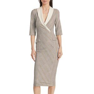 NWT$750 Chiara Boni La Petite Robe Theodora Plaid Midi-Dress 8 (44)
